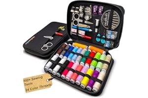 Vellostar Sewing Kit for Adults & Beginners - A Portable Hand Needle and Thread Kit with Premium Sewing Supplies and Accessories for Emergency Clothing Repairs, Travel, and Home Mending