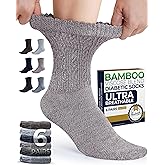 Pembrook Diabetic Socks for Women - 6 Pairs Cable Knit Viscose Bamboo Socks Woman, Non-Binding Top, Moisture-Wicking