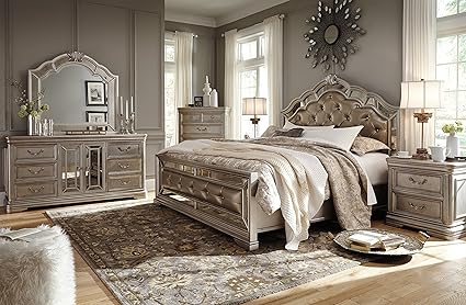 Amazon Com Birlinny Traditional Silver Bedroom Set With