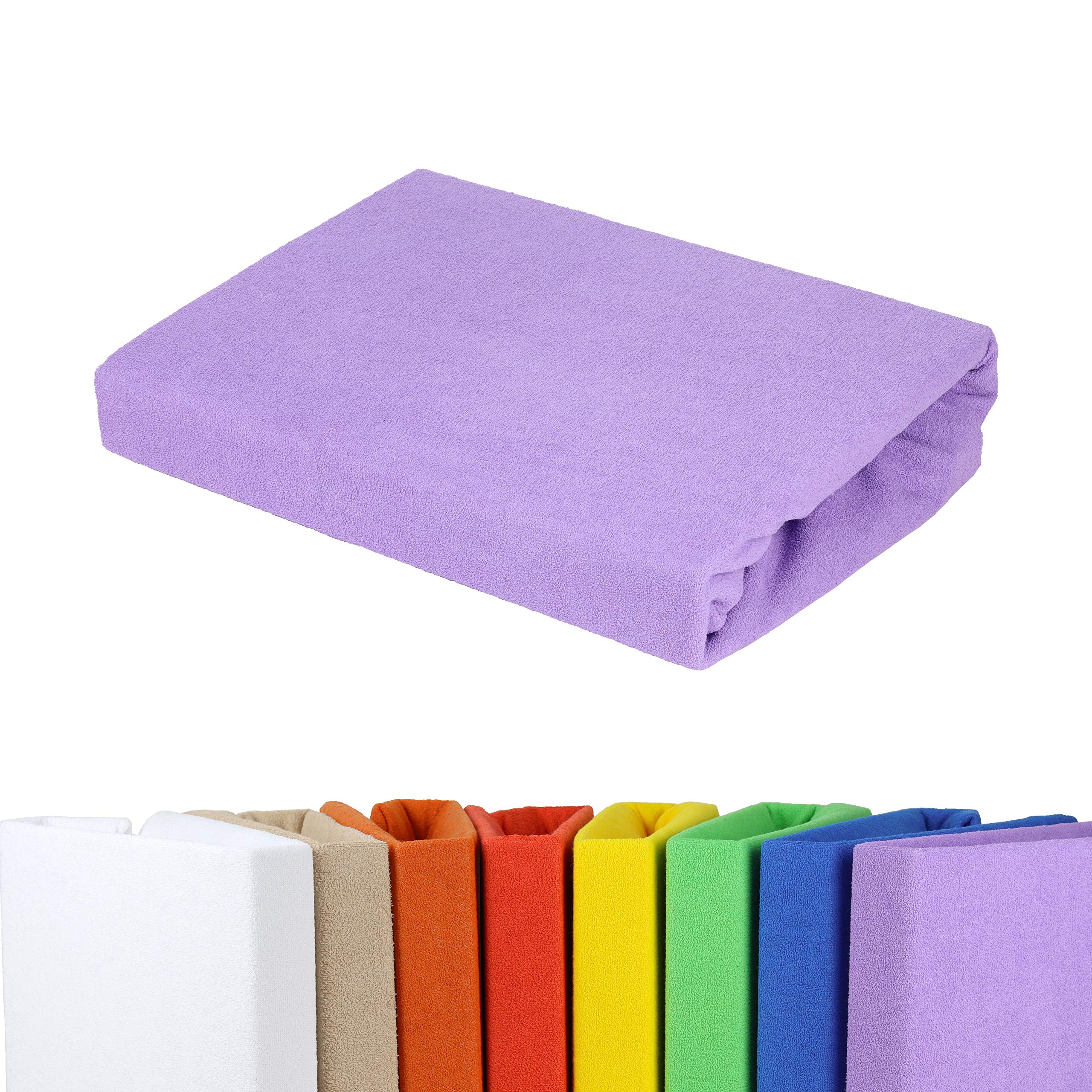 Gerald Wittmann Fitted Sheet 140 x 200 - 160 x 200 cm, Terry Cloth, Purple