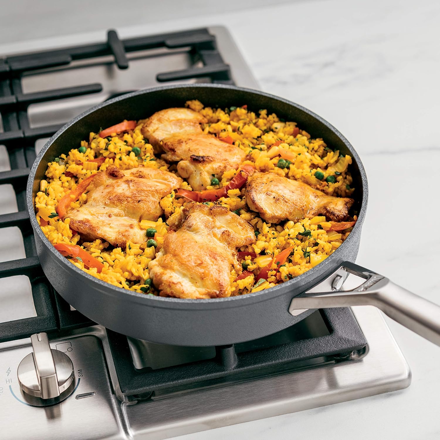Ninja C30130 Foodi NeverStick Premium Hard-Anodized 3-Quart Sauté Pan with Glass Lid, slate grey: Kitchen & Dining