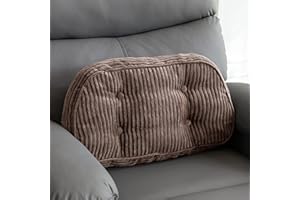 HIGOGOGO Lumbar Support Pillow for Recliner Chair/Accent Chair/Couch/Office Chair, Tufted Corduroy Back Support Cushion for Elderly, Recliner Cushions for Back Rest, Pain Relief, Reading, Brown