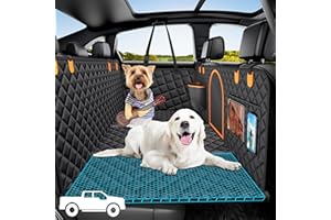 GEOTICK Truck Dog Seat Cover for Back Seat,XL Hard Bottom Back Seat Extender Larger Space Dog Car Hammock for Trucks,Holds 400lbs,Upgraded Waterproof Anti-Scratch Material Pet Seat Covers for Crew Cab