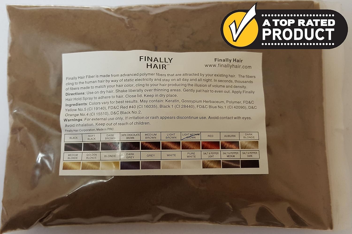 New Hair Building Fibers 100+14=114 Grams. Highest Grade Refill That You Can Use for Your Bottles From Competitors Like Toppik, Xfusion, Top Secret (Light Medium Brown - our lightest brown shade)
