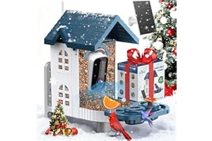 FUROBAG Smart Bird Feeder with Camera for Hummingbird: Vicohome 2K Outdoor AI Solar Powered Wireless WiFi Cam Birdhouse Outside Squirrel Proof Birdfeeder Watching Christmas Birding Lover Dad Gift Blue Large