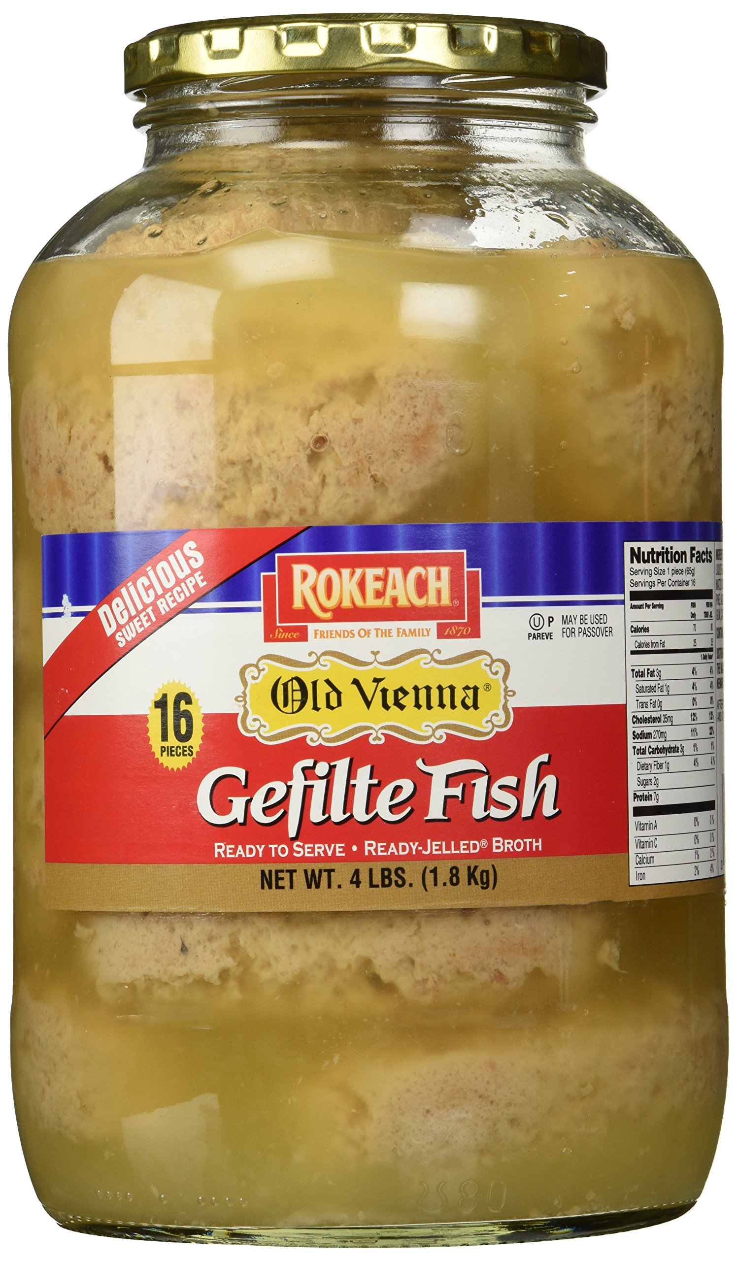 Benz's Jarred Gefilte Fish (Kosher for Passover) Gluten Free and No MSG