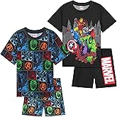 Marvel Spidey | Avengers Pajama Set for Boys, Teens, 2 Pack Soft T Shirt and Shorts Set, Kids PJs, Gifts for Boys