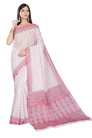 Womens Pure Cotton Printed Saree Without Blouse Piece