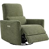 CHITA Power Swivel Glider Recliner Chair, Nursery Glider, Medium, Green | FSC Certified Upholstery Rocking Chair, Lumbar Support, Reclining Chair for Living Room / Nursery