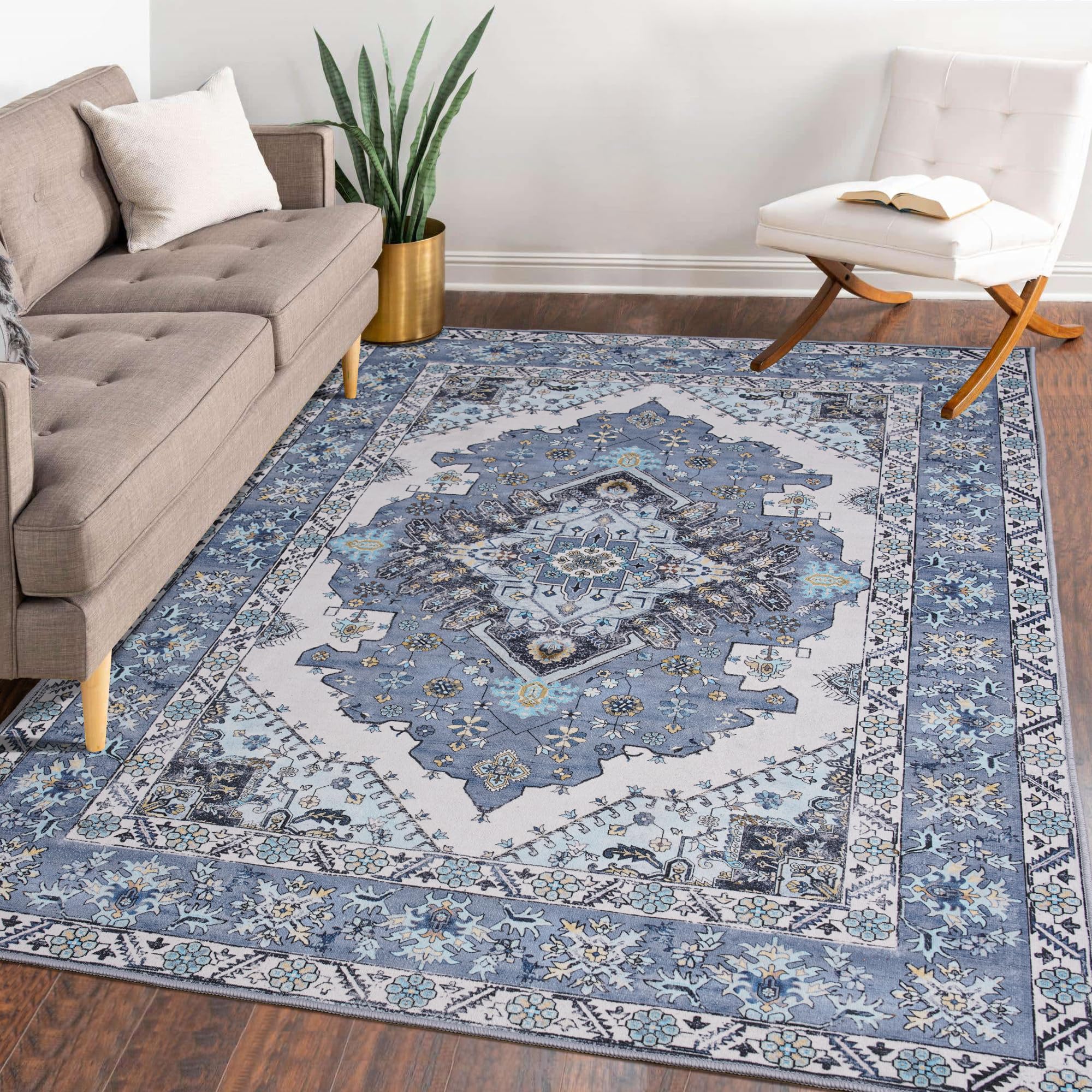 ISEAU Area Rug 5x7 - Rug for Living Room Bedroom Non-Slip Machine ...
