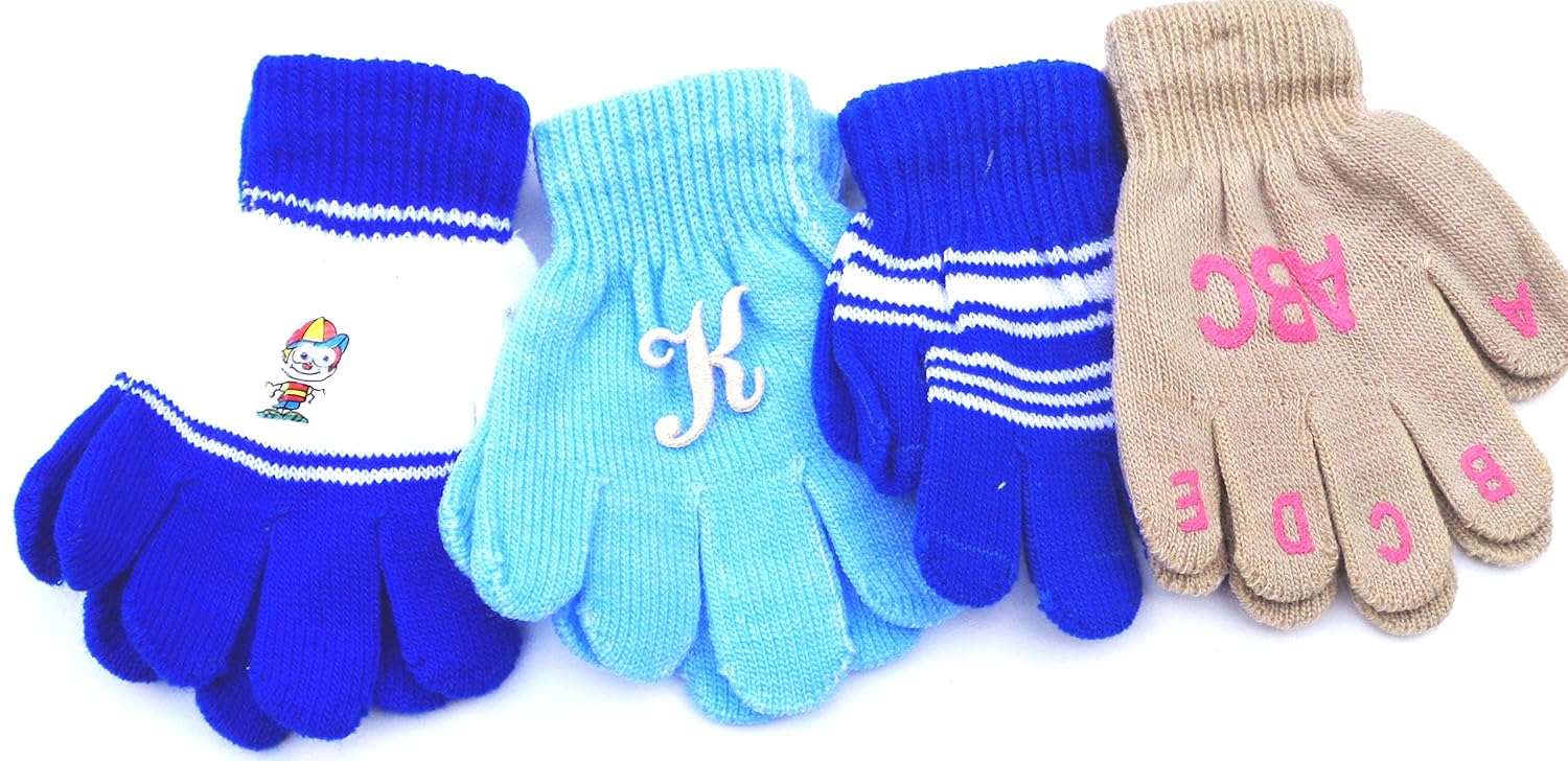 4 Pairs Magic Gloves for Infant Boys and Toddlers Ages 14 Years One