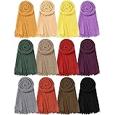 SATINIOR Hijab Scarf for Women Soft Cotton Head Scarf Long Head Wraps Lightweight Shawl Turban for Women 35.5 x 70.9''