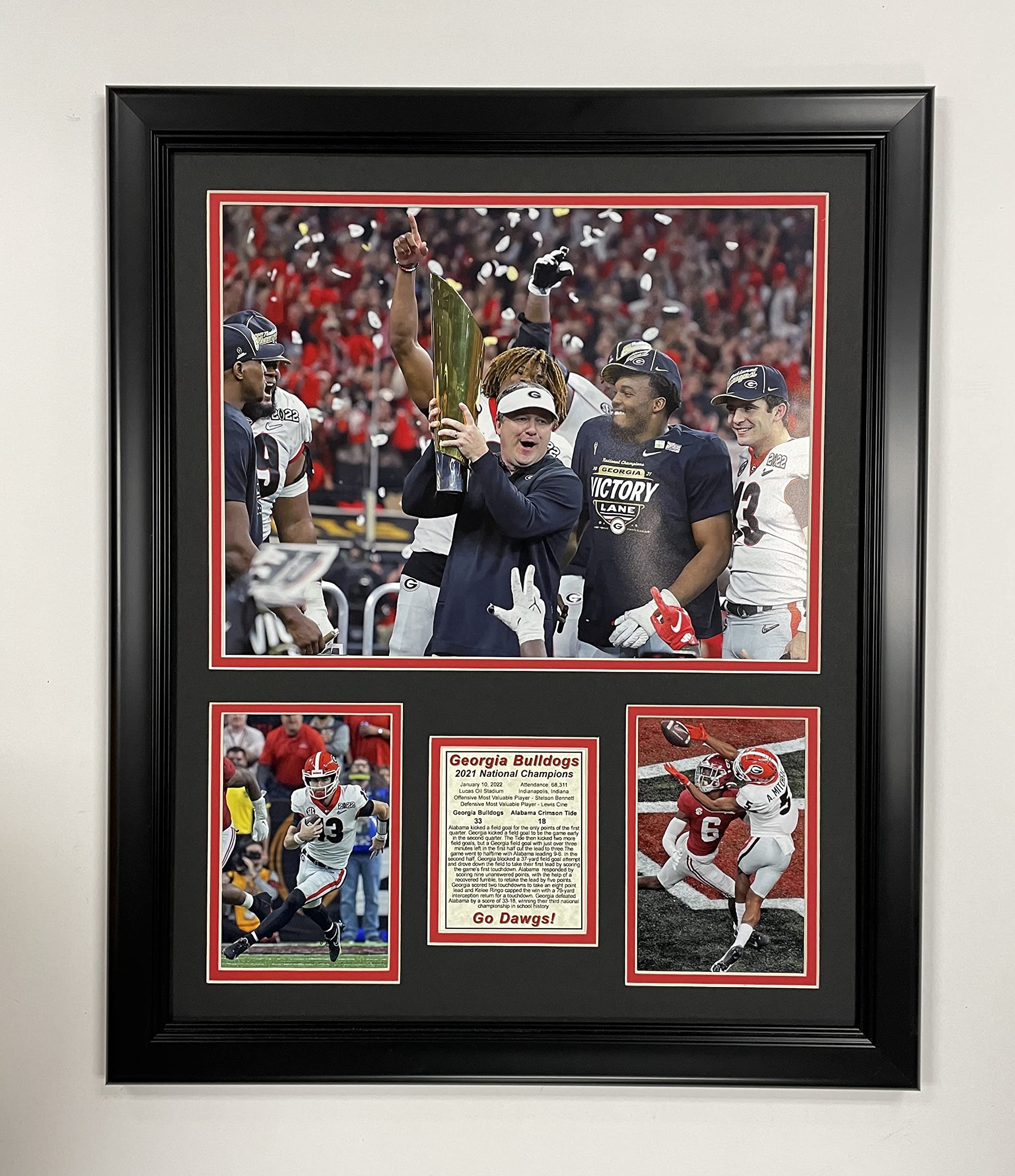 Georgia Bulldogs | 2021 CFP National Champions | 18"x22" Framed Photo Collage (Podium)