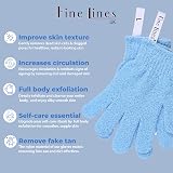 Fine Lines Blue Exfoliating Shower Gloves Mitt Dead Skin Remover Body Scrub Bath view 2