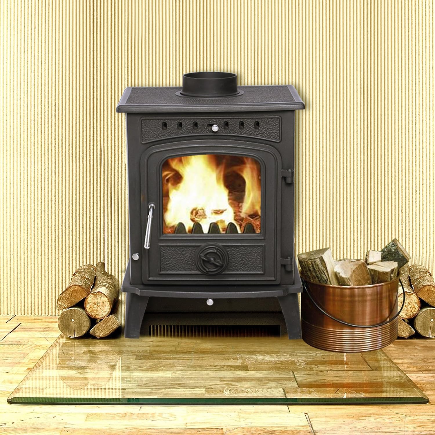 Lincsfire New Greetwell 12KW Cast Iron Log Burner MultiFuel Wood