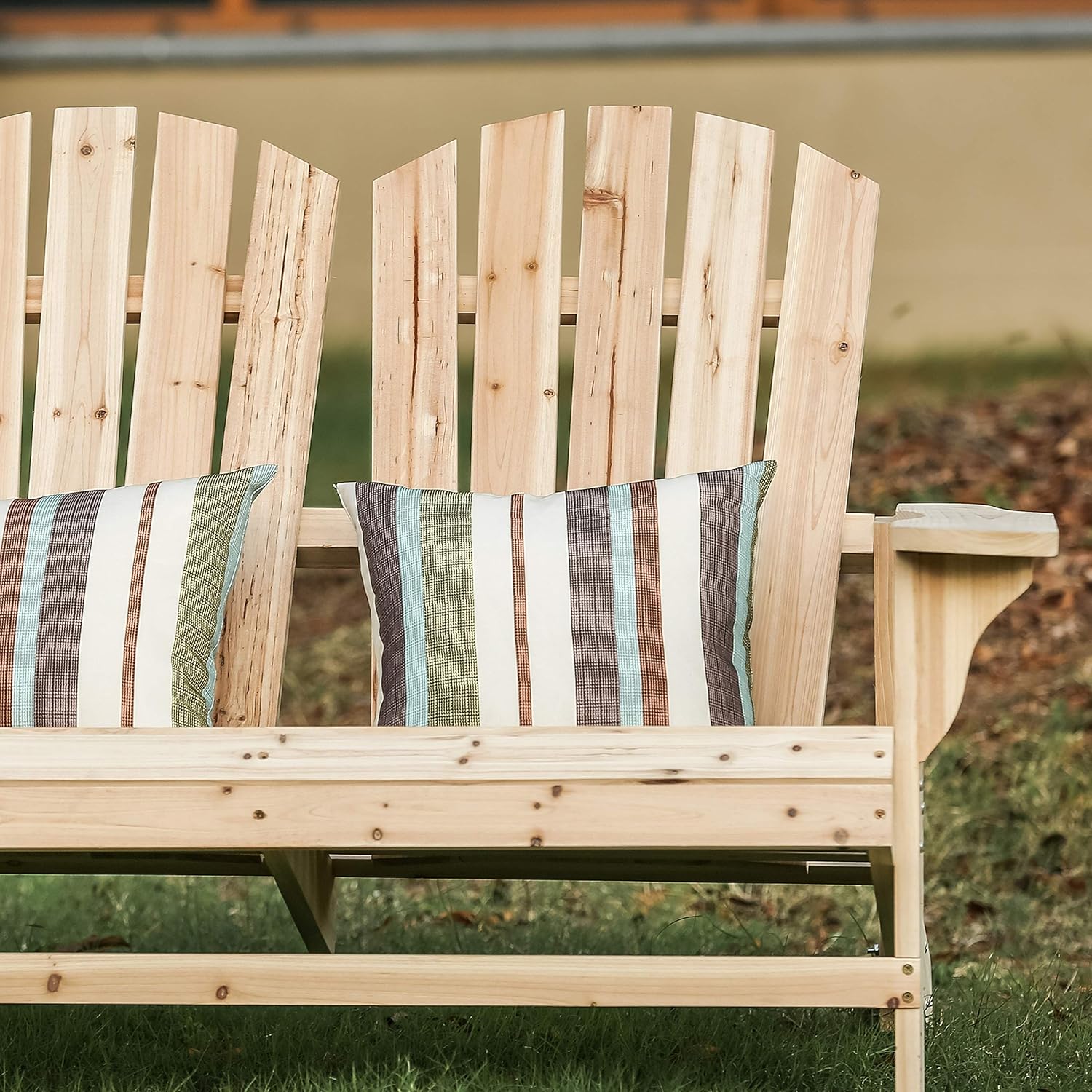 Patio Festival ® Wooden Double Adirondack Chairs Loveseat,All Weather
