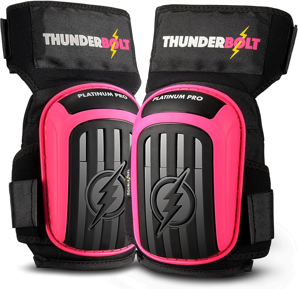 Thunderbolt Knee Pads Pro Double Gel Thick Foam Adjustable Non-Slip Straps