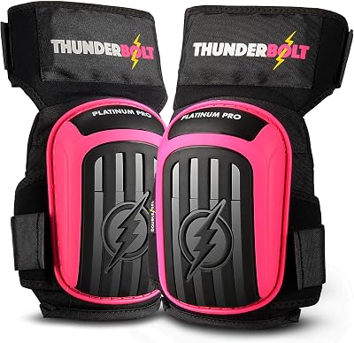 Thunderbolt Knee Pads Pro Double Gel Thick Foam Adjustable Non-Slip Straps