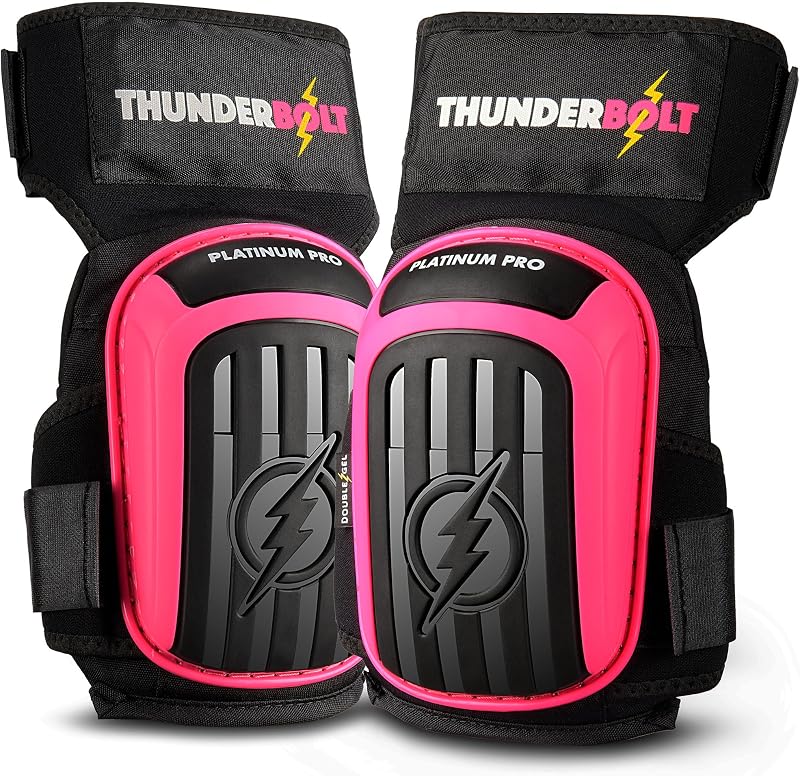 Thunderbolt Knee Pads Pro Double Gel Thick Foam Adjustable Non-Slip Straps