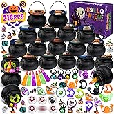 216PCS Halloween Party Favors 24 Pack Prefilled Small Plastic Witch Cauldron Halloween Toys Bulk Halloween Goodie Bag Fillers