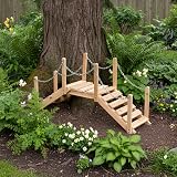 Shine Company Cedar Garden Bridge 3ft with Side Rails Natural Wood view 5