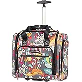 Lily Bloom Designer 15 Inch Carry On - Weekender Overnight Business Travel Luggage - Lightweight 2- Rolling Wheels Suitcase - Under Seat Rolling Bag for Women (Bliss)