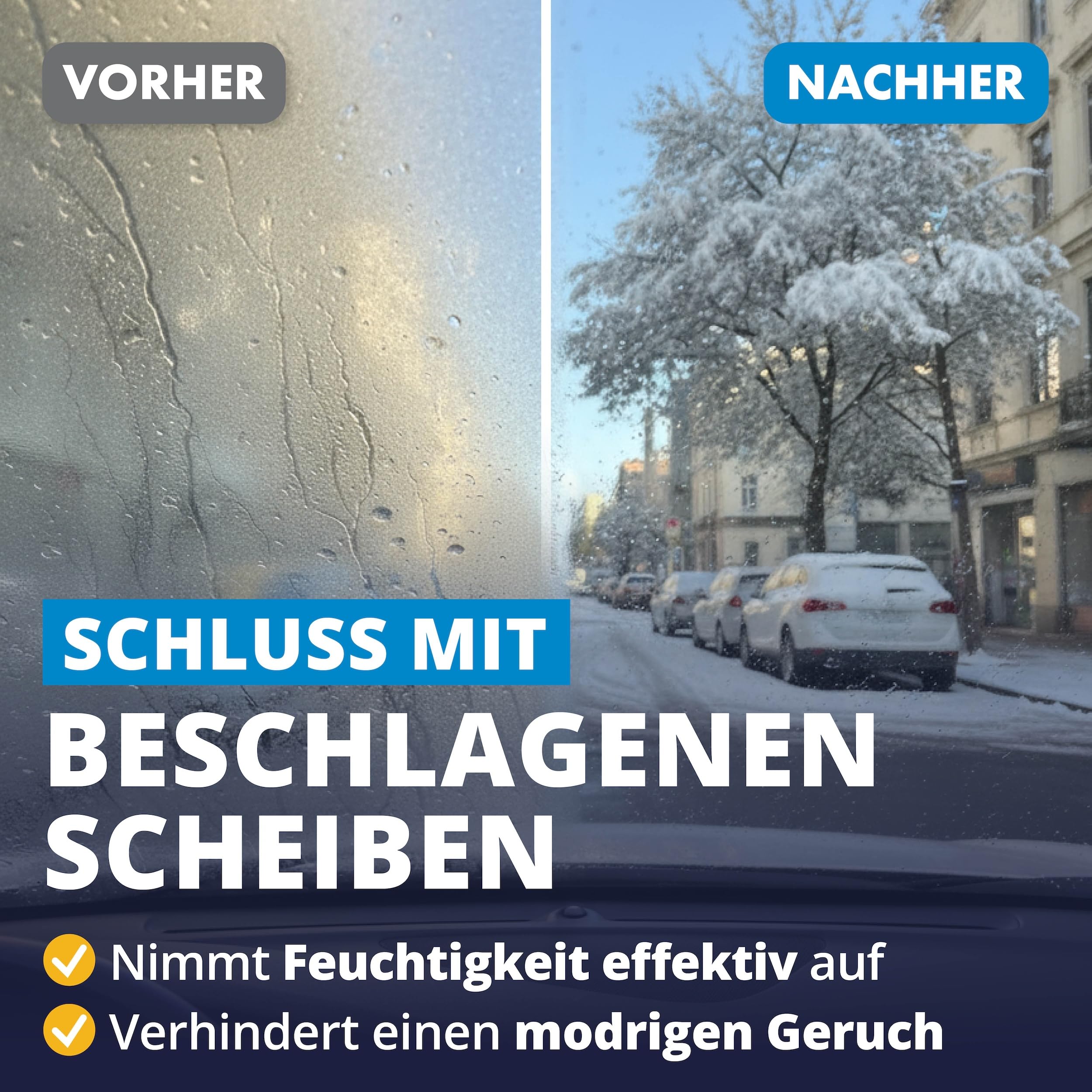 LICARGO Luftentfeuchter Auto 1 kg - Beschlagfreie Scheiben & klare Sicht - Auto Entfeuchter extra stark mit Naturgranulat, wiederverwendbar - gegen Feuchtigkeit & Schimmel im Autoinnenraum 2