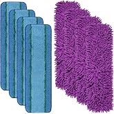 8 Pack Mop Pads for Bona Family of Mops, 4 Pet Microfiber Sweeping Pad + 4 Microfiber Deep Clean Pad, Pet Cleaning Pad for Bona Microfiber Cleaning Pad for Multi-Surface Floors