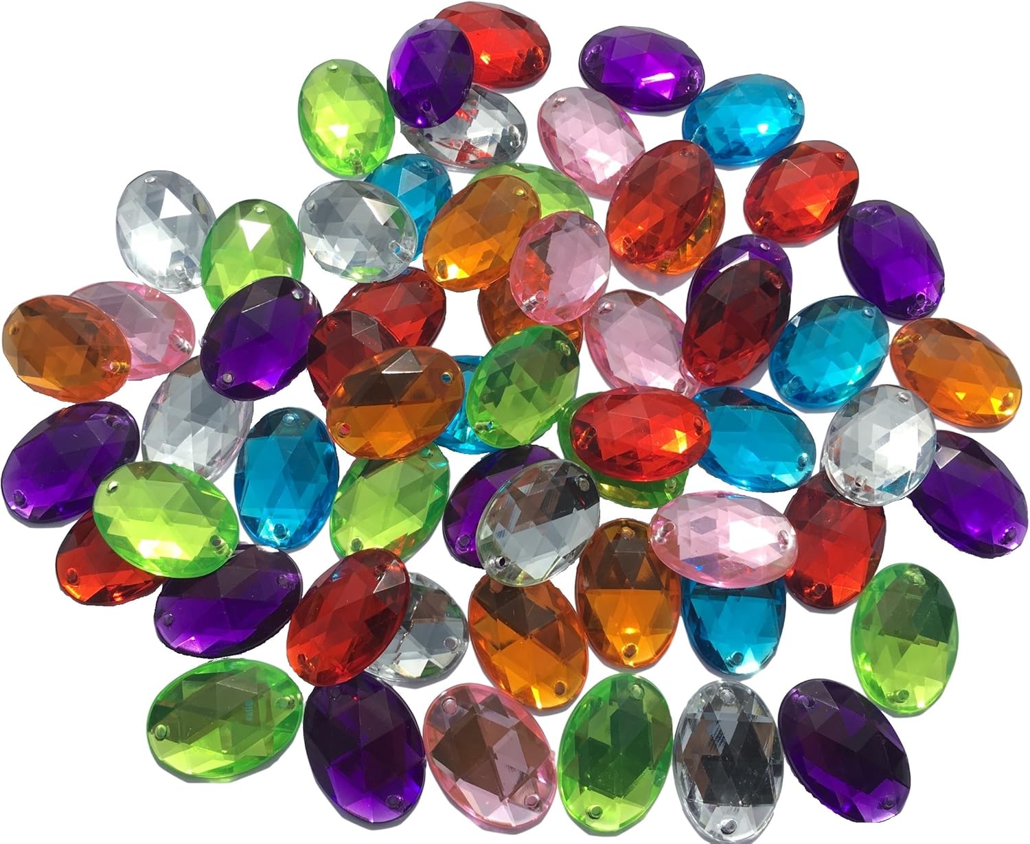 ovalada 25 mm grandes multicolor reluciente piedras para coser