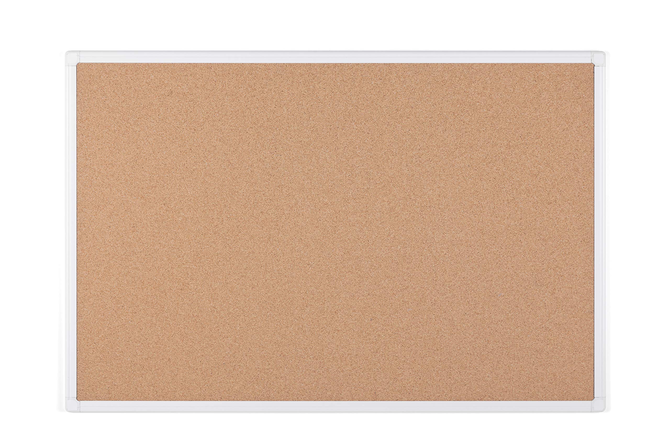 Bi-Office Mayan White Aluminum Frame Cork Notice Board, 60cm x 45cm