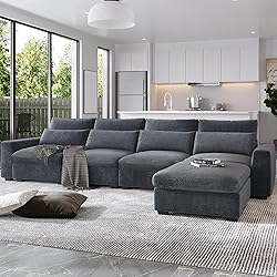 P PURLOVE Modern Dark Gray Polyester Sectional