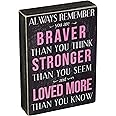 Kelli's Shop Braver Always Remember Box Sign-7 x 5 Inches, Multicolor