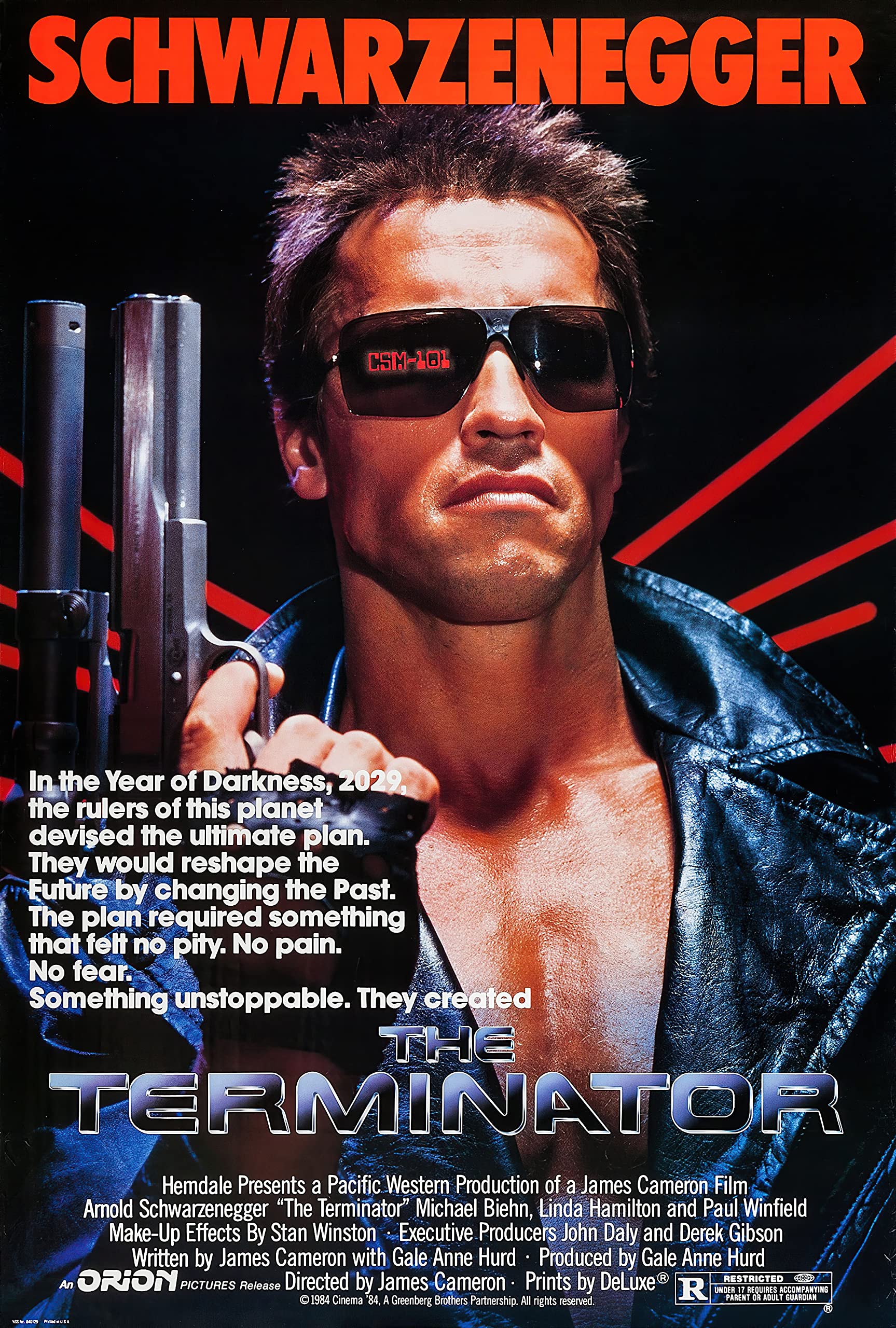 80s Classic Retro Vintage Movie Film Posters Poster Prints Wall Art Pictures (The Terminator, A4 Poster)