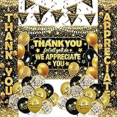 We Appreciate You Decorations Black Gold Thank You Banner Pastor Employee Appreciation Decorations Balloons Thank You For All You Do Backdrop Staff Appreciation Gifts Teacher Nurse Appreciation Party