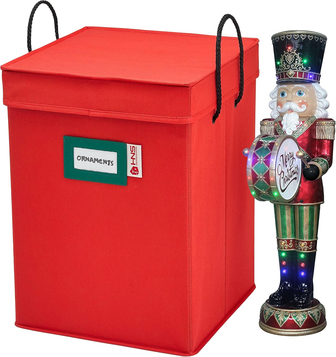Nutcrackers - Christmas Nutcracker and Figurine Collectible Storage Box - Stores Up to 9-16-inch Tall Nutcrackers, Ornaments, and More - Holiday Decor Protective Organizer Container with Adjustable Dividers