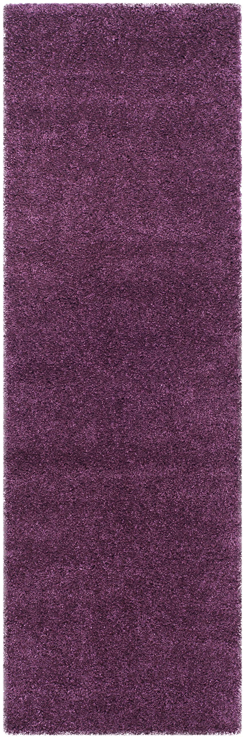 SAFAVIEH California Shag Collection Runner Rug - 2'3" x 19', Purple, Non-Shedding & Easy Care, 2-inch Thick Ideal for High Traffic Areas in Living Room, Bedroom (SG151-7373) Image