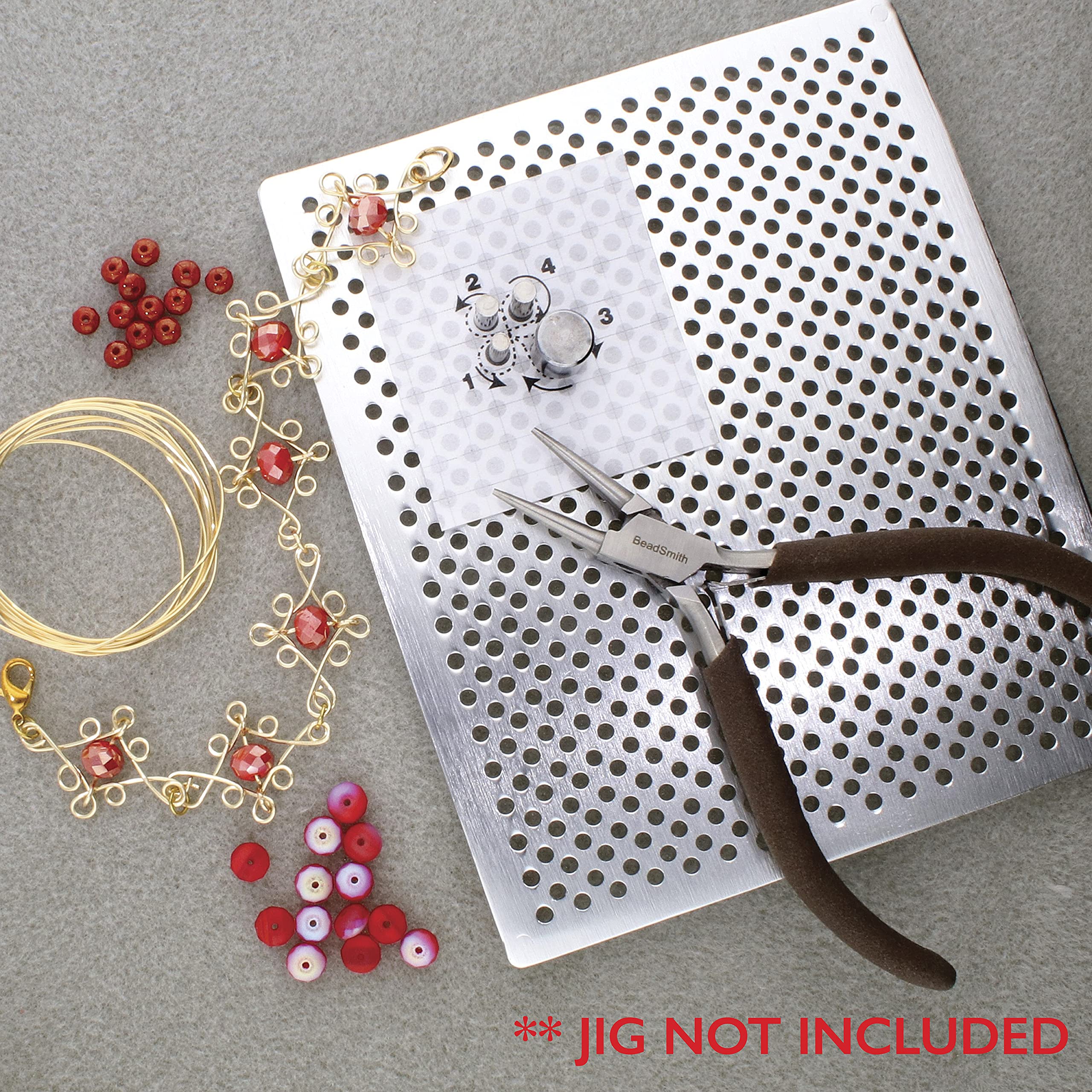 The Beadsmith Wig-Jig Peg Kit – 30pc Metal Pegs and Rounds in 2 Sizes Each w/Storage Case, Use w/Wig-A-Ma-Jig Deluxe