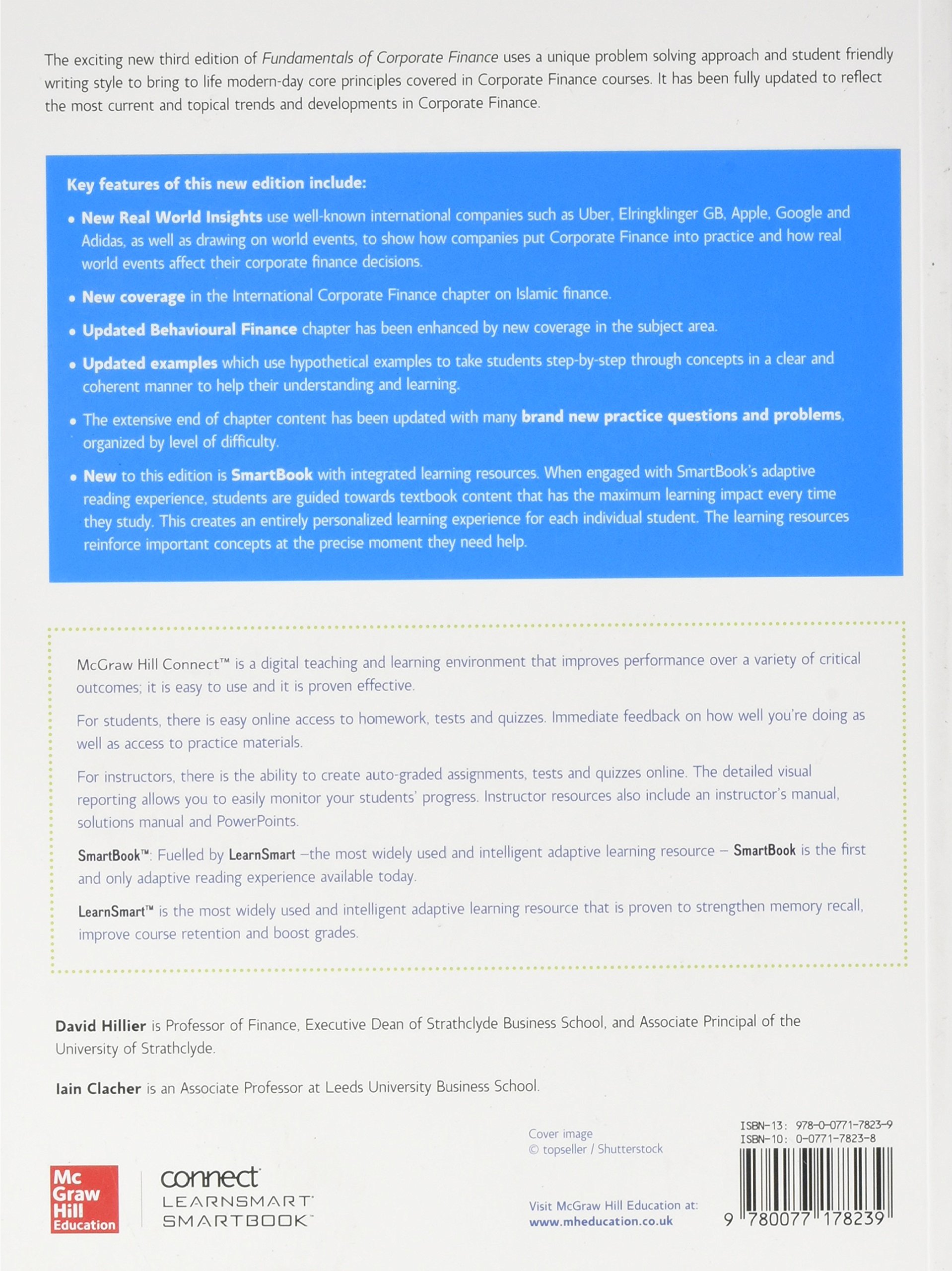 Fundamentals of Corporate Finance: Amazon.co.uk: Bradford Jordan, Randolph  Westerfield, Iain Clacher, David Hillier, Stephen A. Ross: 9780077178239:  Books