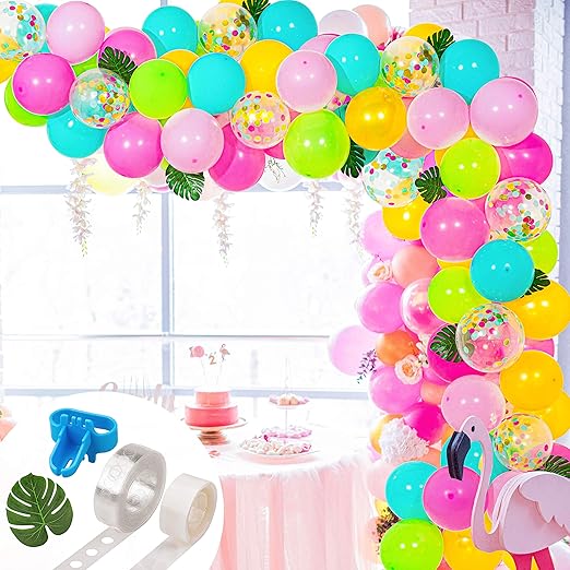 Amazon Com Whaline Tropical Hawaii Balloon Arch Garland Kit