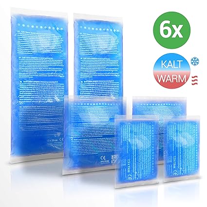 Lacari ® 3 verschiedene Größen Kühlpads - Kalt & Warm Kompresse aus Gel - Kühlbeutel Geeignet für die Mikrowelle - Kompressen