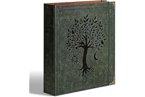 Ovesmusl Leather D Ring Binder Fits 8.5"x11" Letter Size Paper, 2 Inch EZD Ring Binders Holds 550 Sheets, Notepad Paper Cover