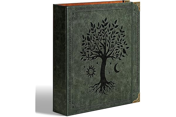 Ovesmusl Leather D Ring Binder Fits 8.5"x11" Letter Size Paper, 2 Inch EZD Ring Binders Holds 550 Sheets, Notepad Paper Cover
