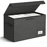 Leffis Comic Book Storage Box Comic Bin 15.5" X 7.5" X 11.3" | Collapsible Comic Short Box with Lids Holds 150 Comics Heavy Duty Comic Book Bin Container (1 pack, black)