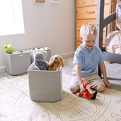 NaturalCozy Storage Cubes 11 Inch Cotton Rope Woven