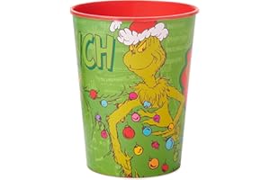 American Greetings 8-Count 16 oz. Reusable Plastic Cups, Grinch Christmas Party Supplies