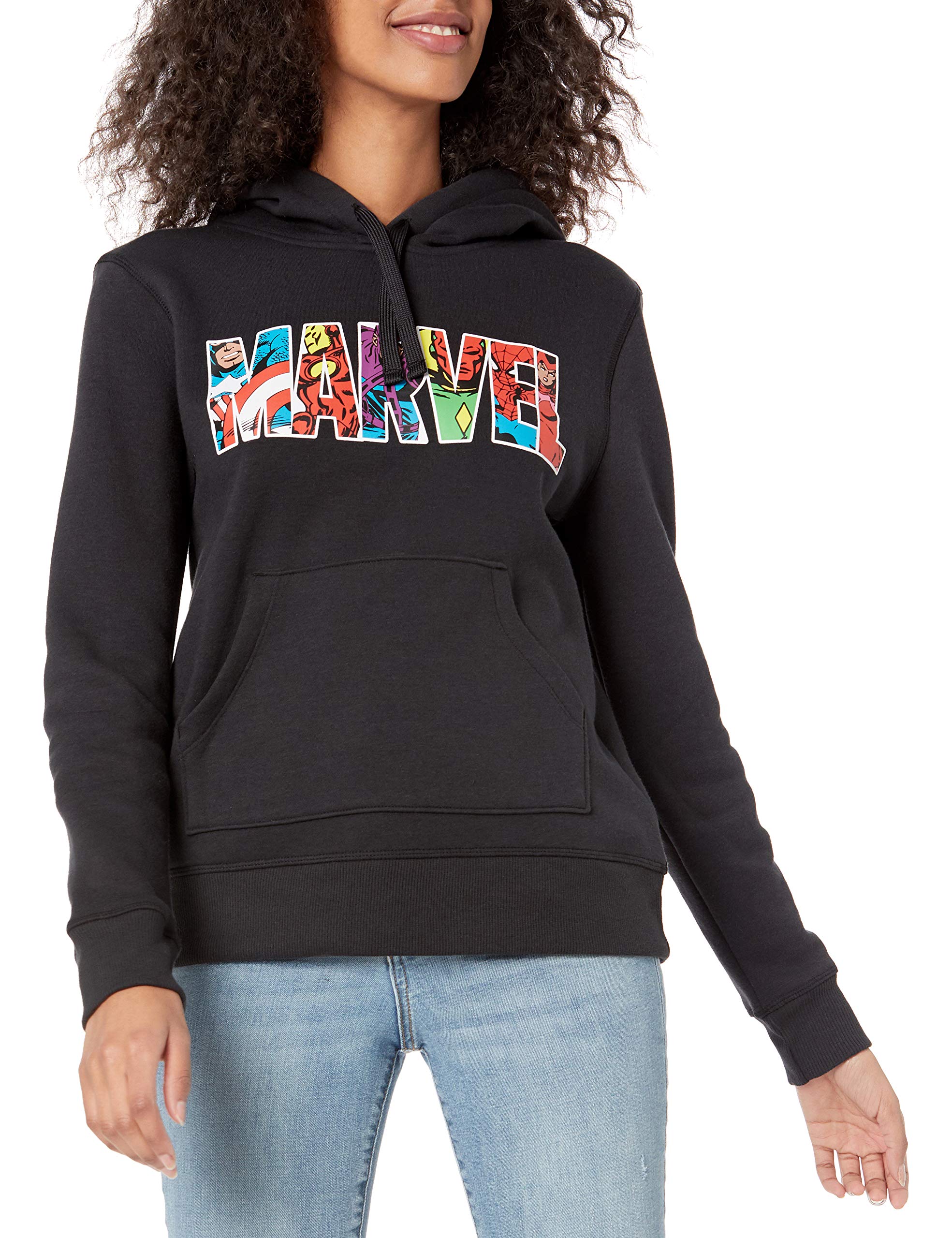Amazon Essentials Disney | Marvel | Star Wars | Princess Women's Fleece Pullover Hoodie Sweatshirts (Available in Plus Size), Marvel Character Logo, 6X Image Amazon Essentials Disney | Marvel | Star Wars | Princess Women's Fleece Pullover Hoodie Sweatshirts (Available in Plus Size), Marvel Character Logo, 6X Image
