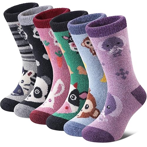 FNOVCO Kids Merino Wool Hiking Socks Toddlers Boys Girls Cozy