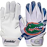 Franklin Sports Youth NCAA Football Receiver Gloves - Receiver Gloves for Kids - NCAA Team Logos and Silicone Palm - Youth Pair - Great for Games & Costumes