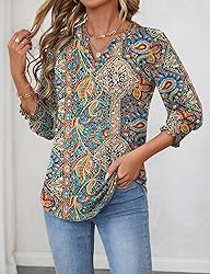 LOMON Blouses for Women Fashion 2025 Summer Vneck
