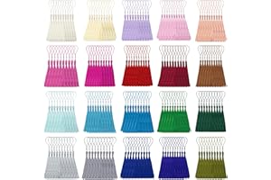 WACANTIC 200 PCS Bookmark Tassels Bulk, 20 Colors Mini Silk Tassels for Crafts, 5" Bookmarks Tassel with Loop, Small Tassel for Bookmarks, Keychains, Jewelry DIY, Graduation Caps – 10 of Each Color